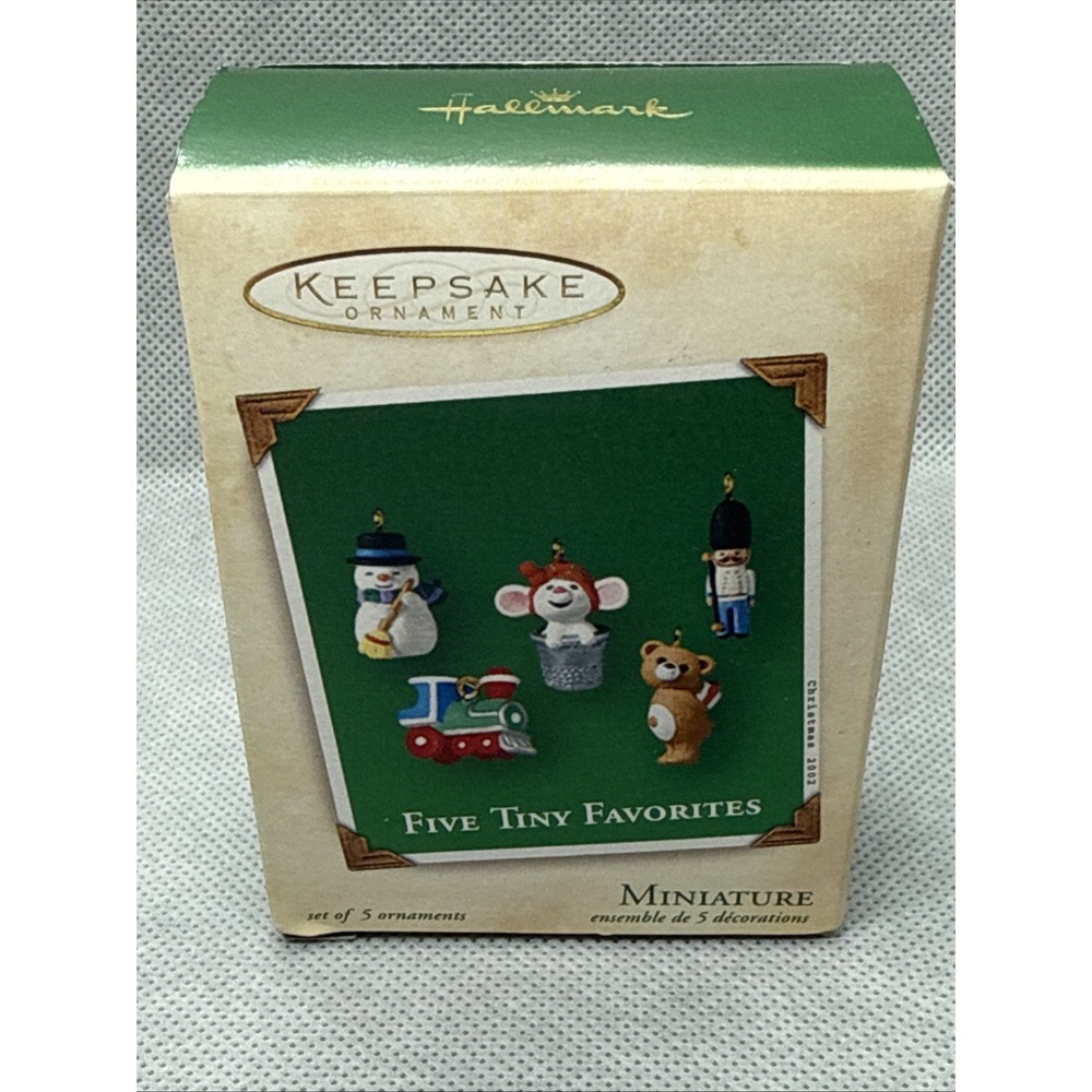 Hallmark Keepsake 5 Tiny Favorites Mini Ornaments 2002 - Brand New Original Box